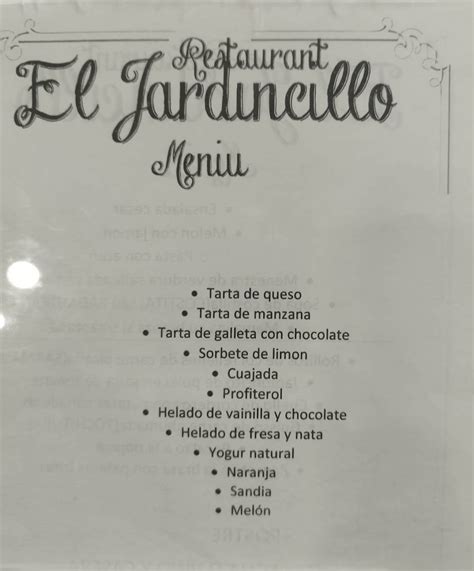 el jardincillo menú|Carta de Restaurante El Jardincillo, Zaragoza